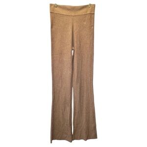 FRAME The‎ Lounge Ribbed Knit Wide Leg Pants Camel Brown Cozy